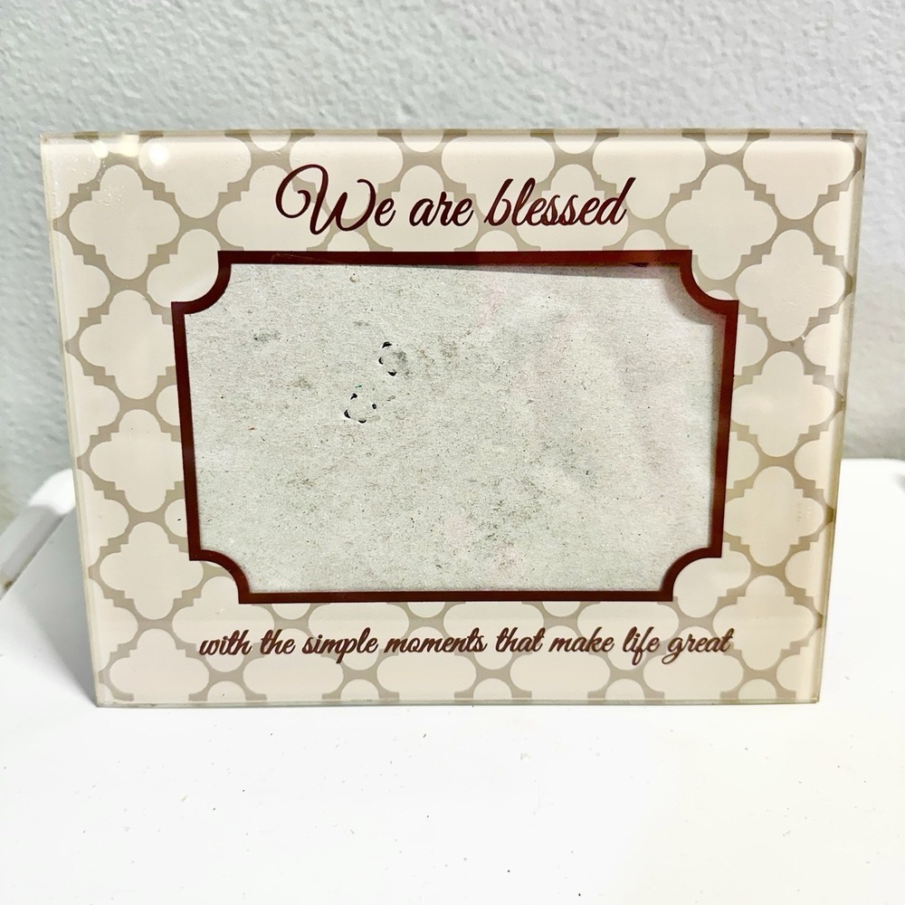 We Are Blessed Family Picture Frame Simple Moments 4x6 Glass Tabletop Wall
